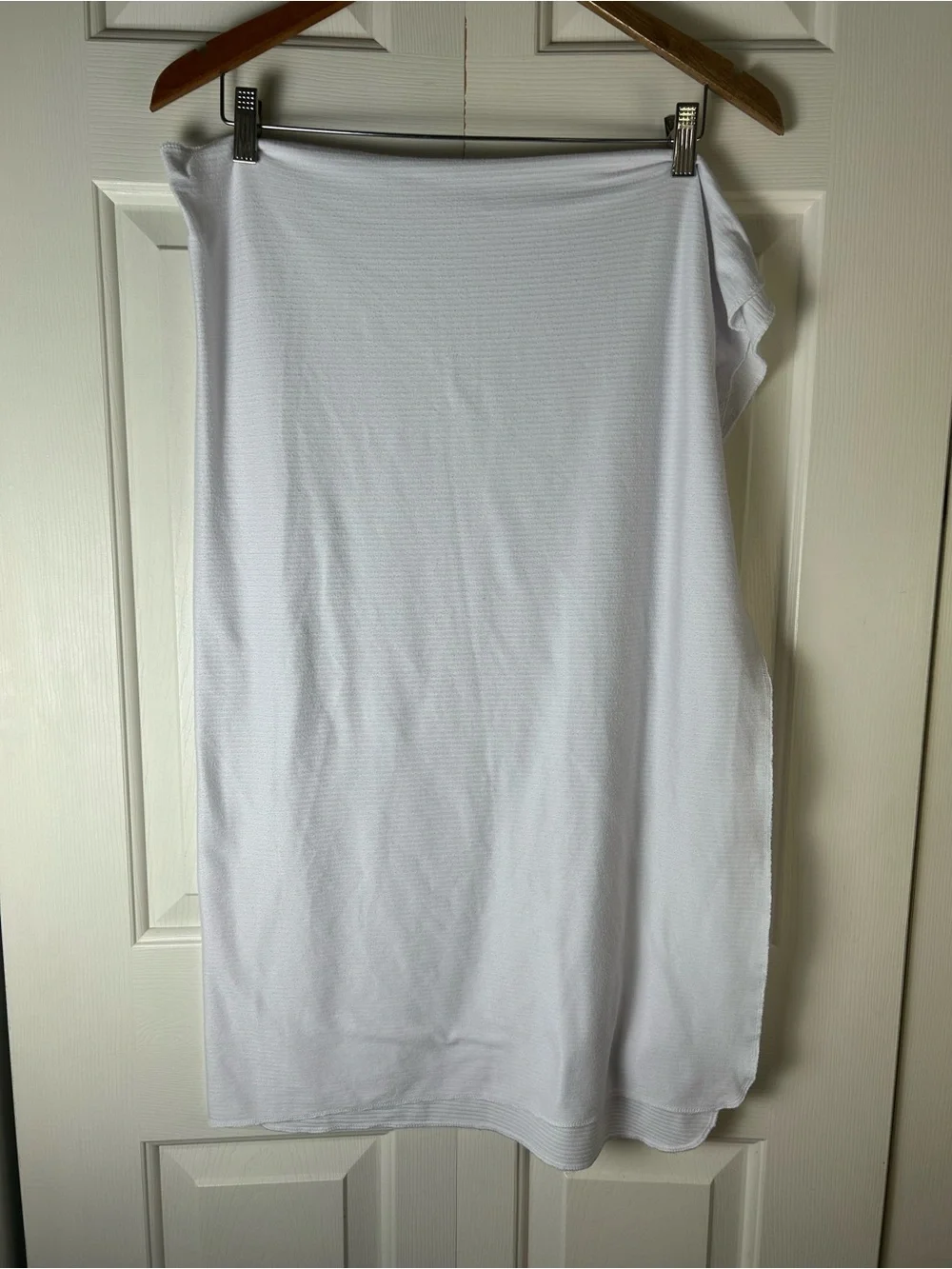 Le Petit Solid White Baby Blanket Stretchy Swaddle Ribbed Stripes Thin